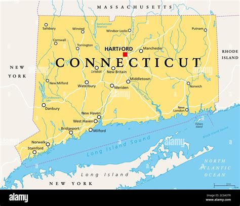 connecticut capital city map.